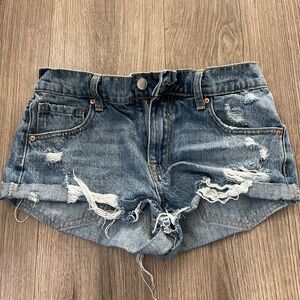 Forever 21 Blue Distressed Jean Shorts